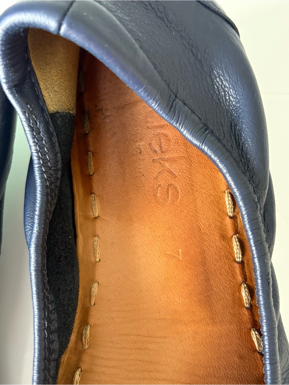Tieks Navy Blue Leather Ballet Flats Size 7 Foldable Travel Shoes Fair Condition - Picture 7 of 11